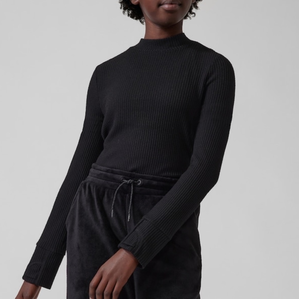 NWT Athleta Gurl You Rock Mock Neck Ribbed Top